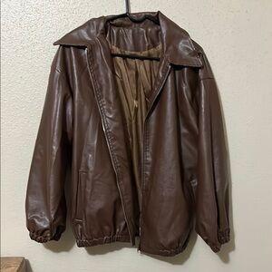 Unisex Brown Leather Jacket